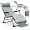Garden beach lounger with cushion headrest adjustable footrest, gray, MultiGarden