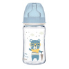 Canpol babies Fľaša so širokým hrdlom BONJOUR PARIS 240ml modrá