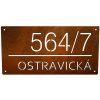 Cortenové domové číslo tabuľka 5c Velikost: 40 x 20 cm (XL) - Doporučujeme