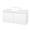 Dreja Skrinka pod umývadlo VISIT SZD2 100 (umývadlo Circo) - M01 Biela mat / Úchytka T34 - nerez / M01 Biela mat / Stred