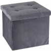 HOMESTYLING Taburet s úložným priestorom velvet 38 x 38 cm čierna