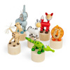 Bigjigs Toys Drevené stláčacie zvieratká Safari 1 ks