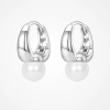 JAY Stříbrné náušnice Glynnis - pravá perla, stříbro 925/1000 JAY-0132-SE2023 Stříbrná Bílá