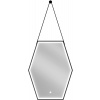 Mexen Orla osvetlené kúpeľňové zrkadlo 60x80 cm, LED 6000K, čierny rám 9815-060-080-611-70