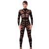 Čierny priesvitný overal Bondesque Catsuit