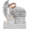 Dekorácia MagicHome, Anjel so srdcom, polyresin, solar, na hrob, 17,5x9,5x20 cm