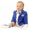 Teplaková súprava - Detský oblek 68 biely, ecru, námornícka modrá, modrá, viacnásobná modrina (Oblečenie oblečenie pre krst r.68 A16)