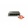 Tenda TEG1105P-4-63W PoE AT switch 4x PoE 802.3af/at, 5x 1 Gb/s, PoE celkem 63W, fanless
