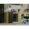 Počítačový stôl 120 cm dubový, remeselný, čierny, loft