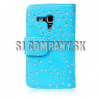 Kožený obal Samsung Galaxy S III Mini – Diamond Wallet – modrá