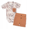 Baby Nellys 2-dielna sada body kr. rukáv, kraťasky, Koala - béžová, hnedá, veľ. 62