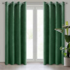 Eurofirany Závesy 140x250 cm zamatové matné tmavozelené na kovové krúžky DARLA