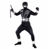 KOSTÝM BOJOVNÍK NINJA ČIERNO STRIEBORNÝ DRAK 158