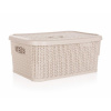 Brilanz Košík ratanový s víkem 6 l, 28,5 x 20 x 12,5cm, krémový