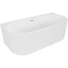 Mexen Sella voľne stojaca nástenná vaňa s ryhovaním 170 x 80 cm, biely lesk, prepad brúsený nikel - 52711708000-97