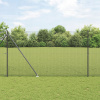 VidaXL Zváraný plot so 7 sivými stĺpikmi 1,5 x 10 m, oceľový