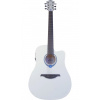 LAG Tramontane Hyvibe Smart Guitar Plexi WHT - Elektroakustická Gitara