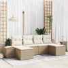 zahrada-XL Súprava záhradných pohoviek 6 pcs Béžová a krémová Poly Ratan 3356811