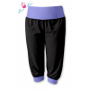 Be MaaMaa Športové 3/4 legíny CAPRI - čierne / lila S/M