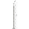 nerezový stĺp, vrchné kotvenie, 6 dierový rohový: 90°, vrch pevný (ø 42.4x2mm), brúsená nerez K320 /AISI316