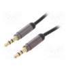 Kabel Jack 3,5mm 3pin vidlice,z obou stran 1m Povrch zlacený