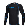 PitBull West Coast - Pánsky rashguard L.S. COMPRESSION čierny/modrý XL