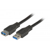 Kábel USB 3.2 Gen 1, A-A M/F 5m, 5Gbps, predlžovací, čierny, Premium