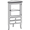 Sapho RETRO skrinka rohová 60x120x47cm, starobiela, pravá 1717
