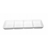Porcelánová servírovacia miska so 4 priehradkami, biela, 22,5 × 6 cm