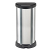 Kôš Curver® DECO BIN 40 lit., strieborný/čierny, na odpad, s pedálom
