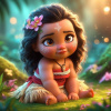 CUKROVÁ TLAČ jedlý obrázok na tortu Cukrová hmota Baby Dieťa Moana 1 + MENO