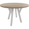 MEBLINE Okrúhly stôl ENZO 100cm, rozkladací do 150cm dub sonoma biele nohy