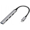 LogiLink UA0392 USB Hub 4 porty USB-A USB 3.2 Gen1 5 GBit/s s konektorem USB C hliníkově šedá UA0392
