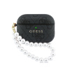 GUESS PU 4G Classic Logo Pearl Strap pre AirPods Pro 3 - čierny