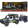 CITY SERVICE CAR - 1:14 - Policajné auto s prívesom a motorkou (so zvukom a svetlami)