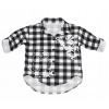 Detská košeľa - Detská košeľa veľkosť 122 rukáv 3/4 (Dievčenská košeľa biela a čierna mriežka 122-128)