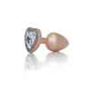 Zástrčka - šperky Perla Zlaté srdce PLUG- Clear S