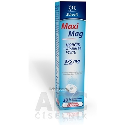 Zdrovit MaxiMag HORČÍK FORTE (375 mg) + VITAMÍN B6 tbl eff (šumivé tablety) 1x20 ks