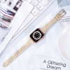 eses Slim kožený remienok pre Apple Watch 42 mm/44 mm/45 mm/46 mm/49 mm Farba: béžová
