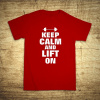 Keep calm and lift on, Barva Červená, Velikost L Bezvatriko.cz 103013
