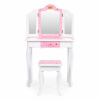 VEĽKÝ TOALETNÝ STOLÍK PRE DIEVČATKO TROJITÉ ZRKADLO TABURETKA ZÁSUVKA ECOTOYS