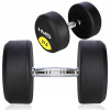 Potiahnuté/pogumované pevné činky HMS 1x 27,5 kg (Tréningová činka pre cvičenia na pevnosť v oblasti fitness 27.5)