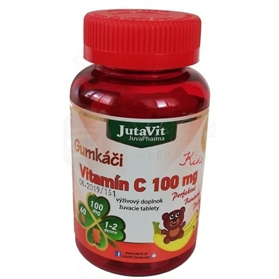 JutaVit Gumkáči Vitamín C 100 mg Kids gumenné medvedíky 60 tabliet