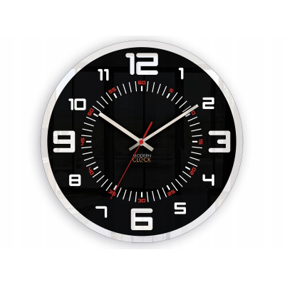 Hodiny - Orion clock black 3d 30cm modern- ultra tichý (Hodiny - Orion clock black 3d 30cm modern- ultra tichý)