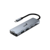 USB (3.0) hub 5-port, UH-500, šedý, Genius, 2x USB 3.0,1x HDMI,2x USB-C,Power Delivery 100W 31240003400