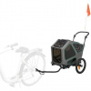 Vozík za bicykel, S: 41,5 × 59 × 78/ 130 cm, do 25 kg, sivá/šalviová