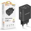 Chytrá síťová nabíječka ALIGATOR 2,4A, 2xUSB, smart IC, černá CHA0038