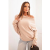 Kesi Dámsky asymetrický viskózový sveter netopierí Farba: Béžová, Veľkosť: UNI