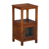 Sanu Babu Stará presklená skrinka z teakového dreva, 37x37x73cm