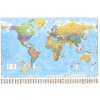 Svet politický s vlajkami XL Color 130x180cm lamino zapichovací v ráme (Rámovaná nástenná mapa Sveta COLOR s vlajkami. Nezabudnite označiť TYP RÁMU.)